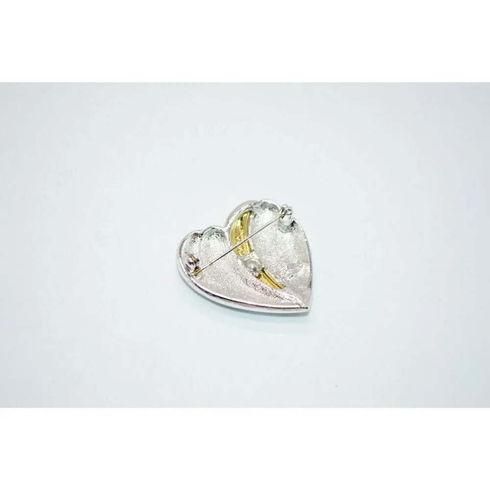 Danecraft Heart Brooch Dual Tone Gold Silver Brooc